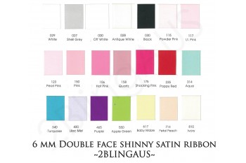 1/4 inch (6mm) Double Sided Satin Ribbon - 5m length